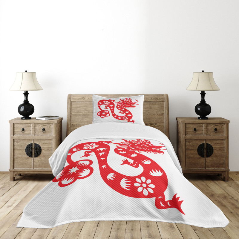 Japanese Art Dragon Bedspread Set