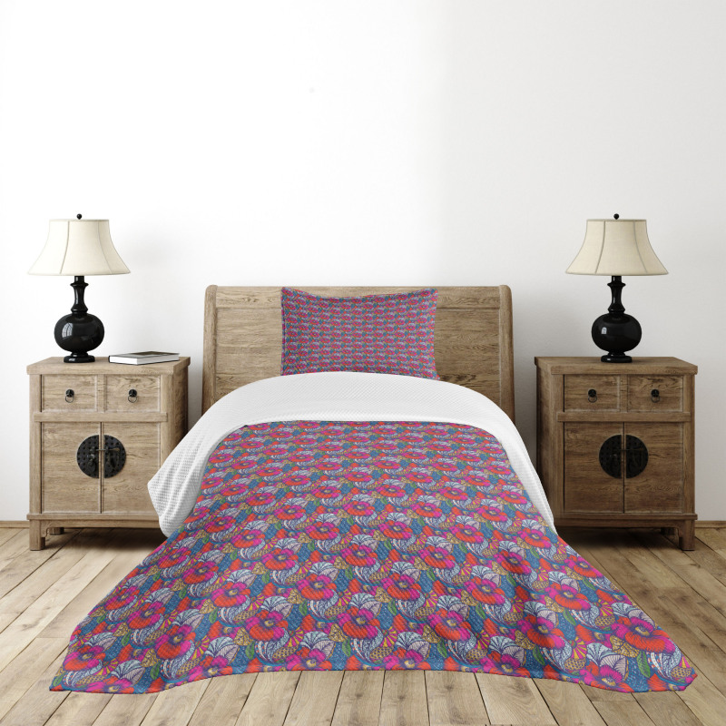 Energetic Colors Chaotic Art Bedspread Set