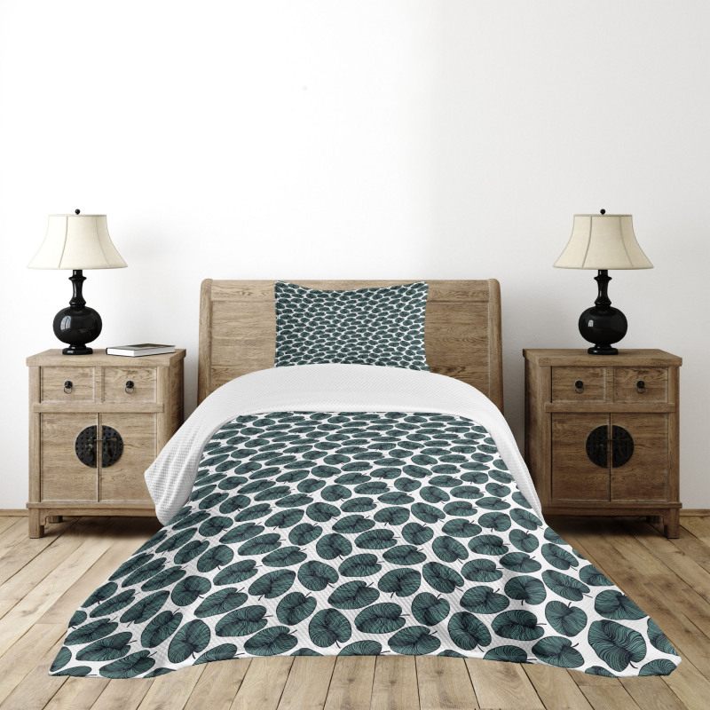 Modern Art Tropical Foliage Bedspread Set