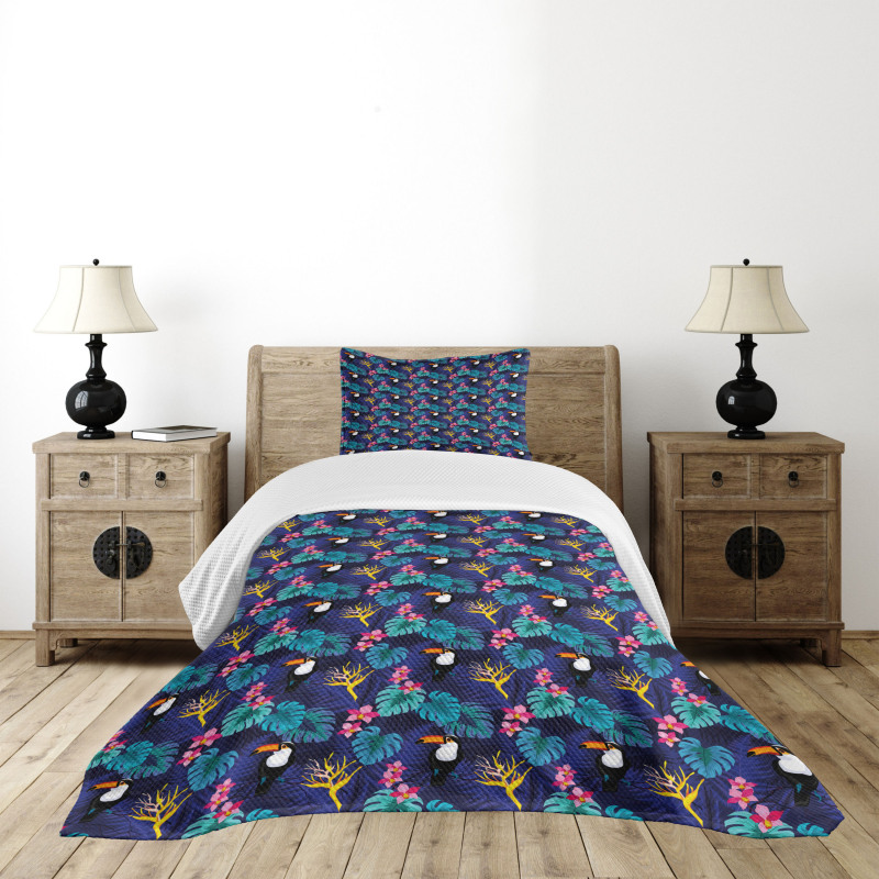 Tropical Island Nature Toucan Bedspread Set