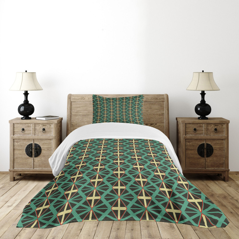 Crossed Mosaic Bedspread Set