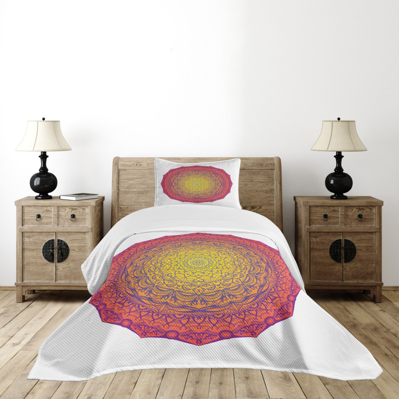 Vivid Abstract Medallion Bedspread Set