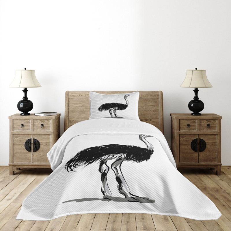 Sketch Bird Desert Bedspread Set