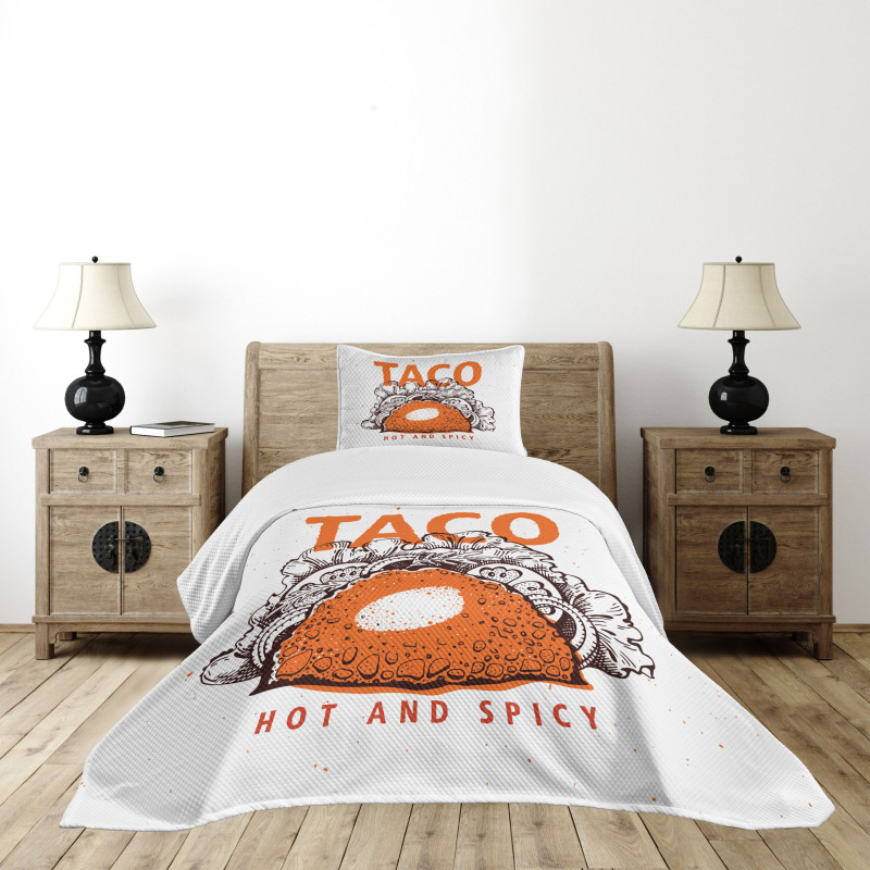 Hot and Spicy Tacos Bedspread Set