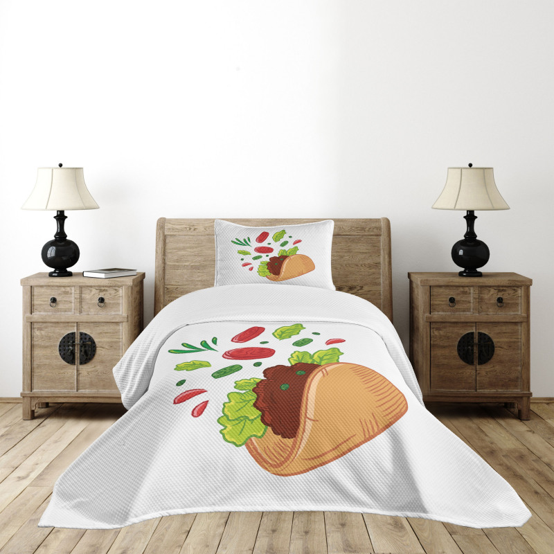 Mexican Tortilla with Veggies Bedspread Set