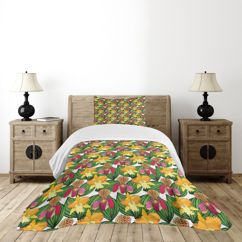 Tropic Foliage Woody Plants Bedspread Set