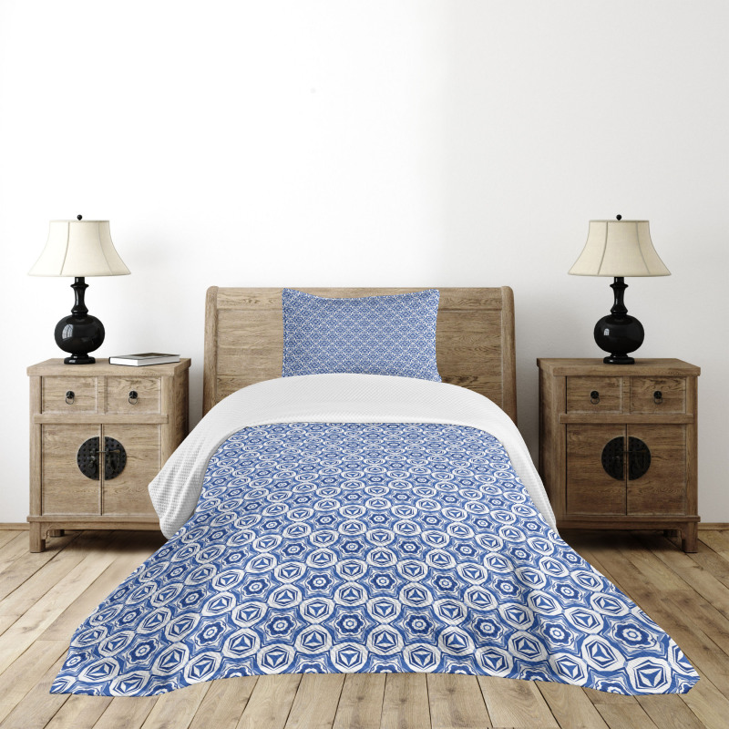 Geometric Hexagons Bedspread Set