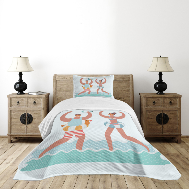 Beach Vibes with Swim Ring Bedspread Set