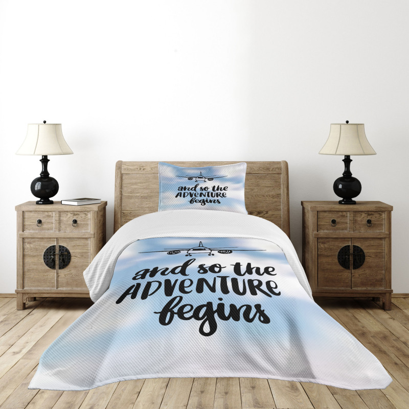 Hand Lettering Design Ink Art Bedspread Set