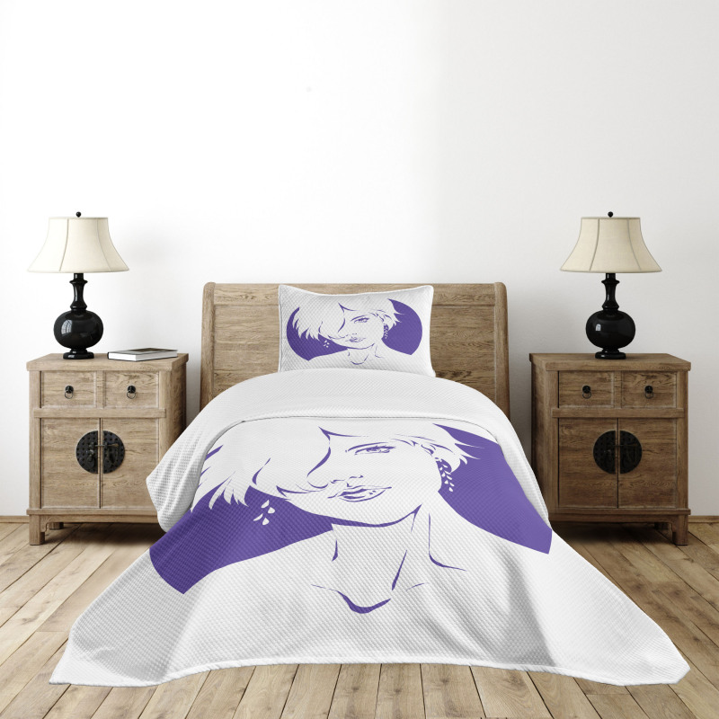 Monochrome Woman Bedspread Set