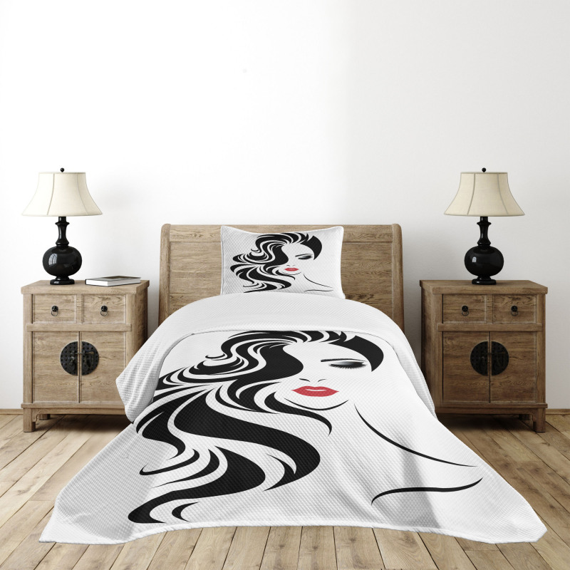 Red Lipstick and Waves Bedspread Set