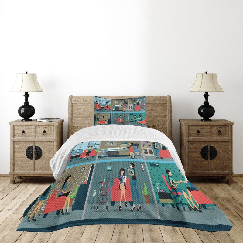 Day in Hairdresser Bedspread Set