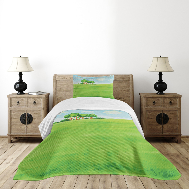 European Pastoral View Design Bedspread Set