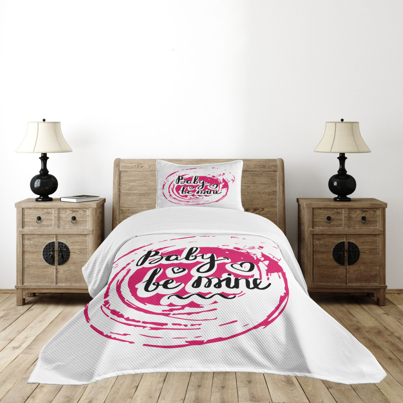 Vortex Baby Be Mine Wording Bedspread Set