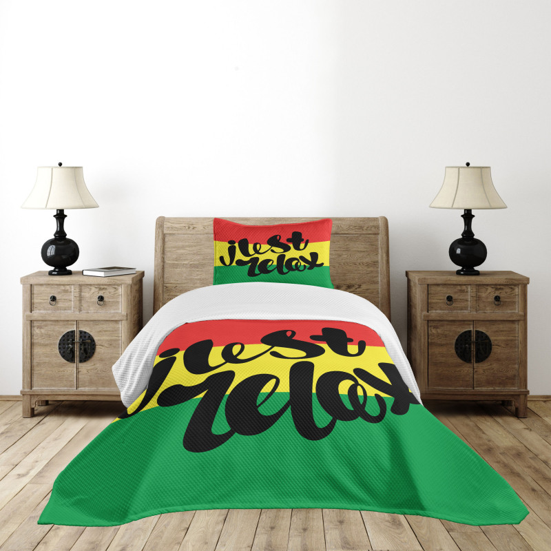 Rastafarian Design Message Bedspread Set
