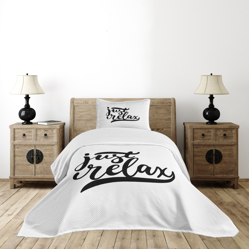 Minimalist Style Lettering Bedspread Set