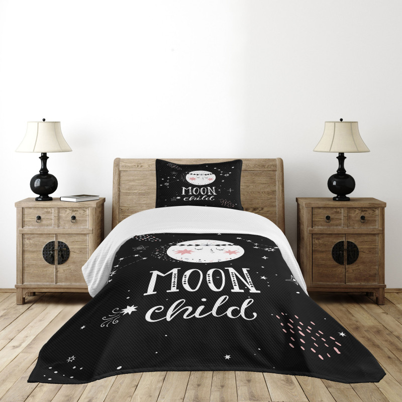 Cartoon Style Galaxy Concept Bedspread Set