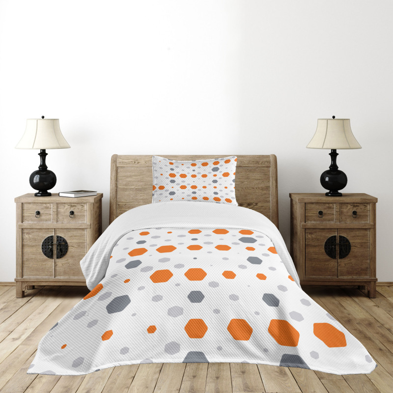 Abstract Hexagons Pattern Bedspread Set