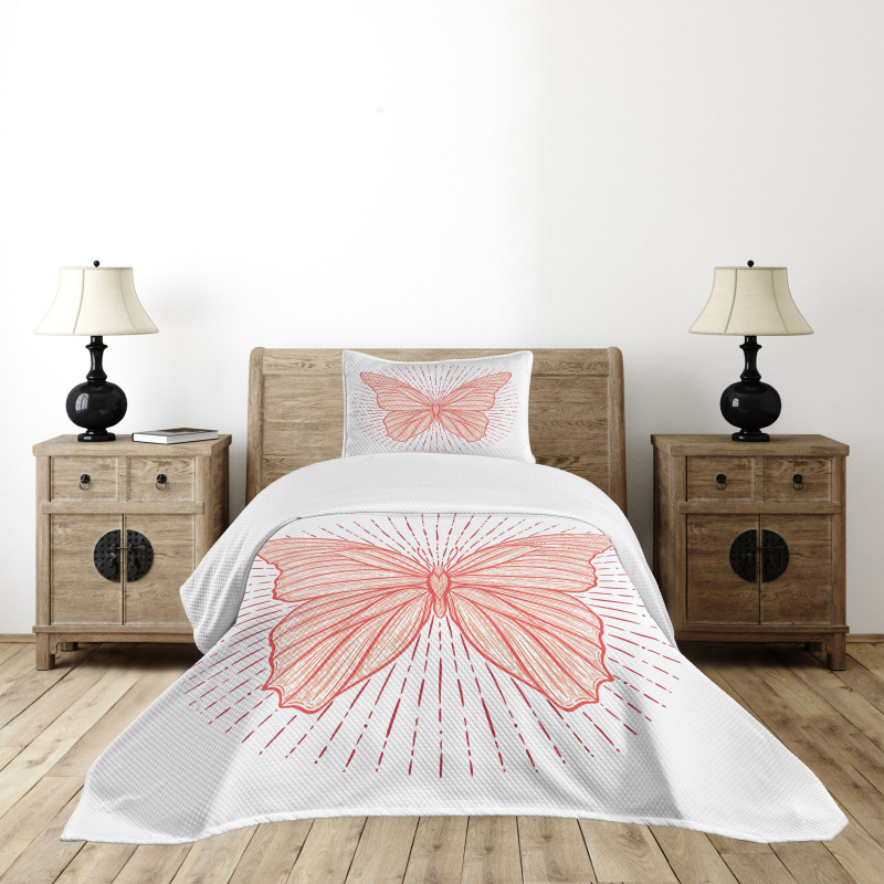 Butterfly Doodle Sunburst Bedspread Set