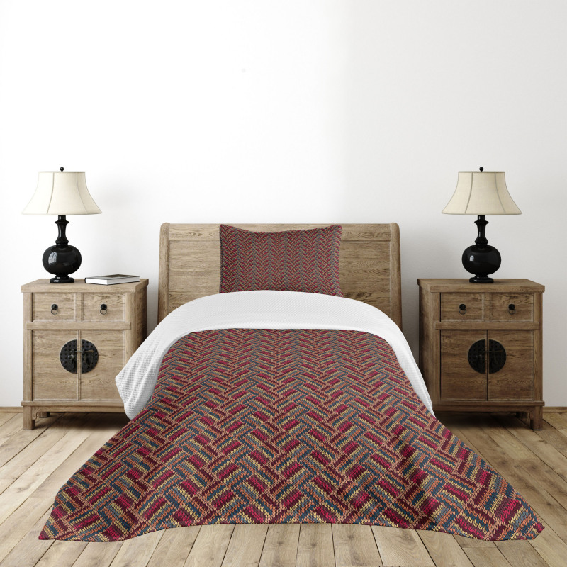 Retro Style Angled Design Bedspread Set