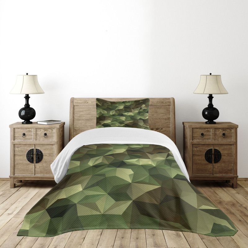 Angular Polygon Design Bedspread Set