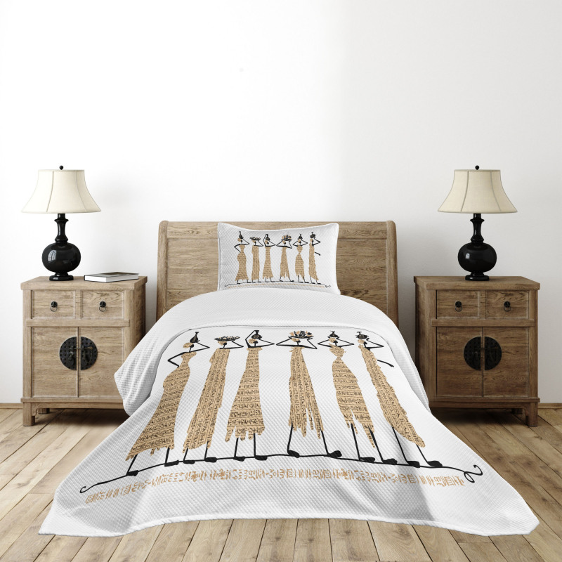 Oriental Woman Design Bedspread Set