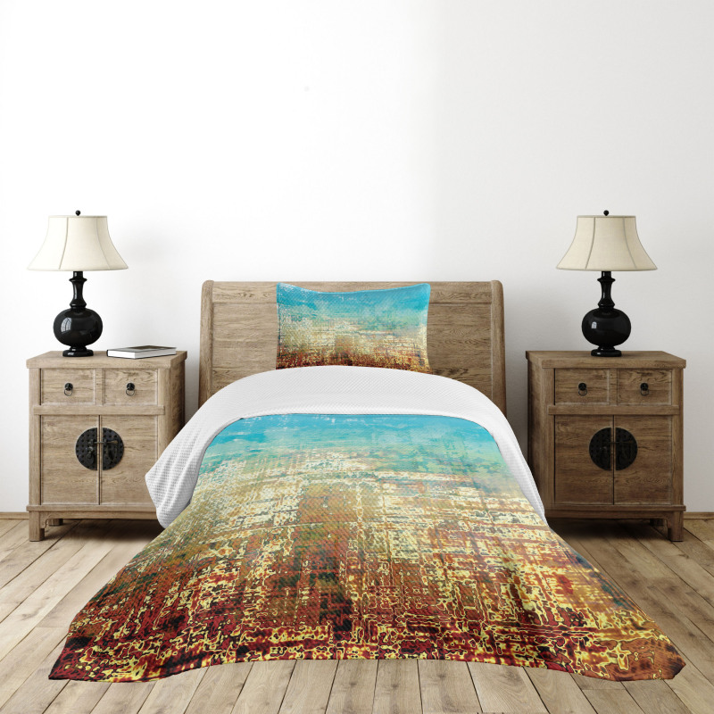 Grunge Contemporary Art Bedspread Set