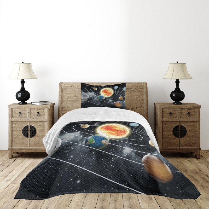 Solar System Planets Bedspread Set