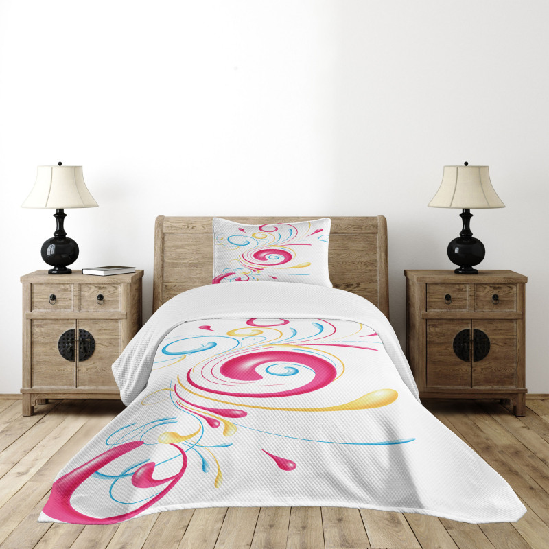 Ink Splattered Droplets Bedspread Set