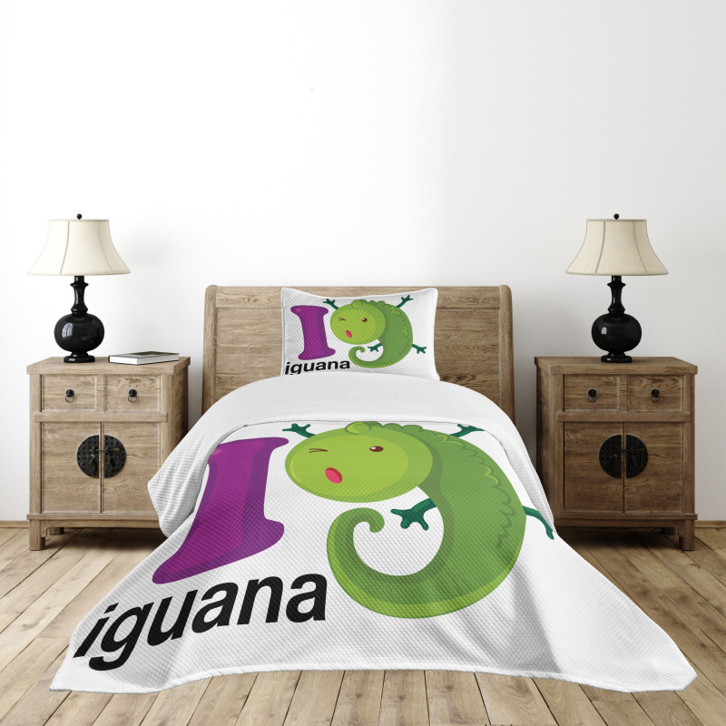 Capital Letter with Cartoon Bedspread Set