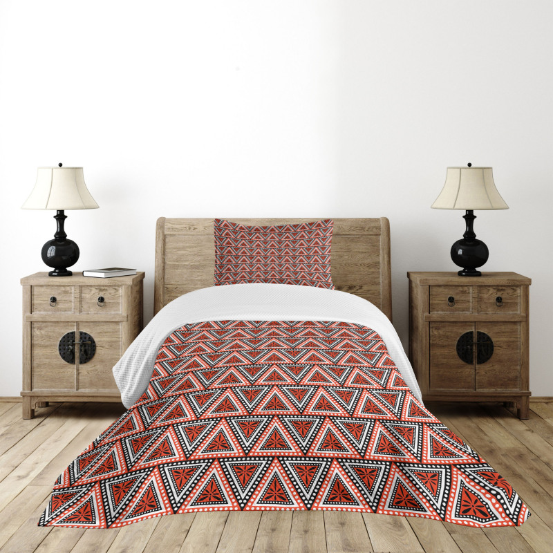 Triangles and Dots Tribal Bedspread Set