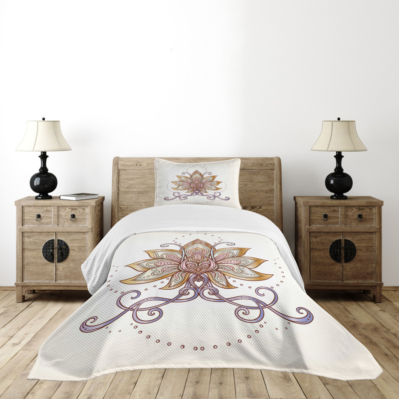 Flowers Motif Bedspread Set