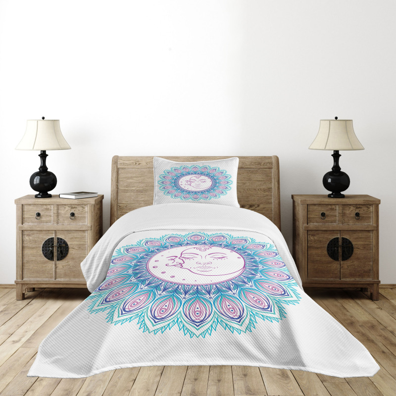 Colorful Mandala Sign Bedspread Set