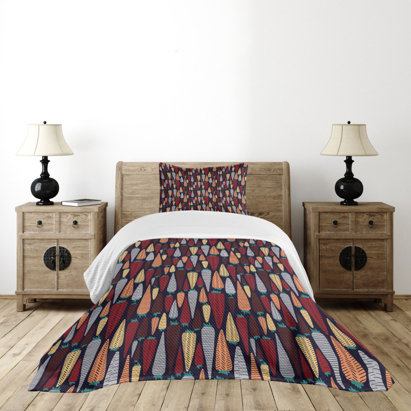 Root Vegetable Design Doodle Bedspread Set