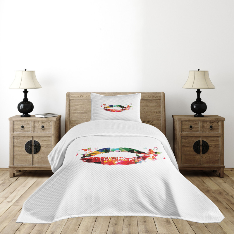 Butterfly and Music Note Bedspread Set