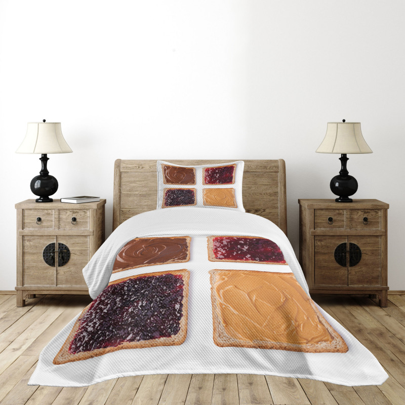 Breafast Toast Design Bedspread Set