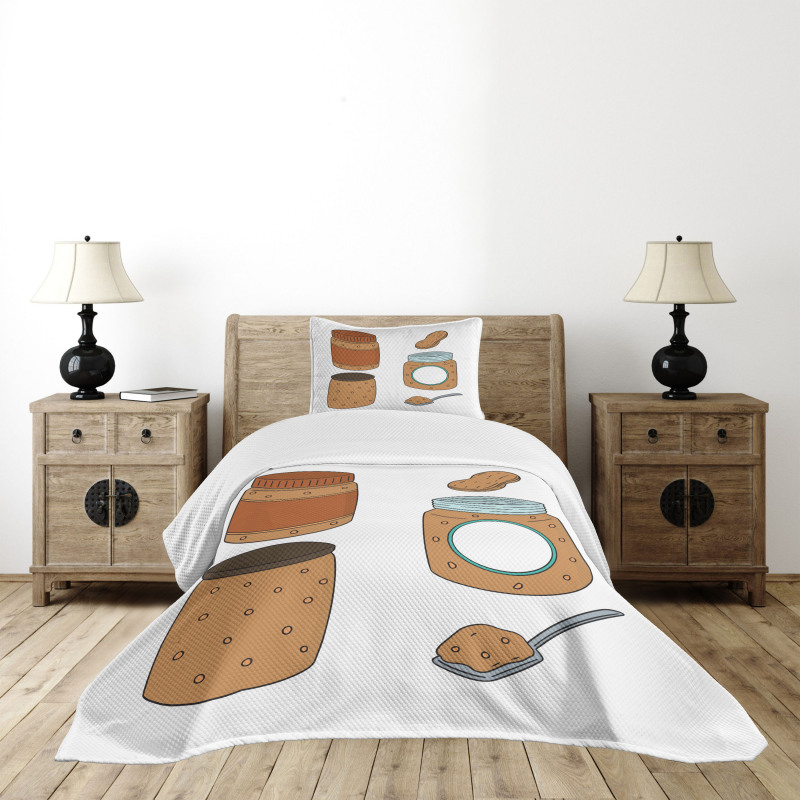 Food in a Jar Pattern Bedspread Set