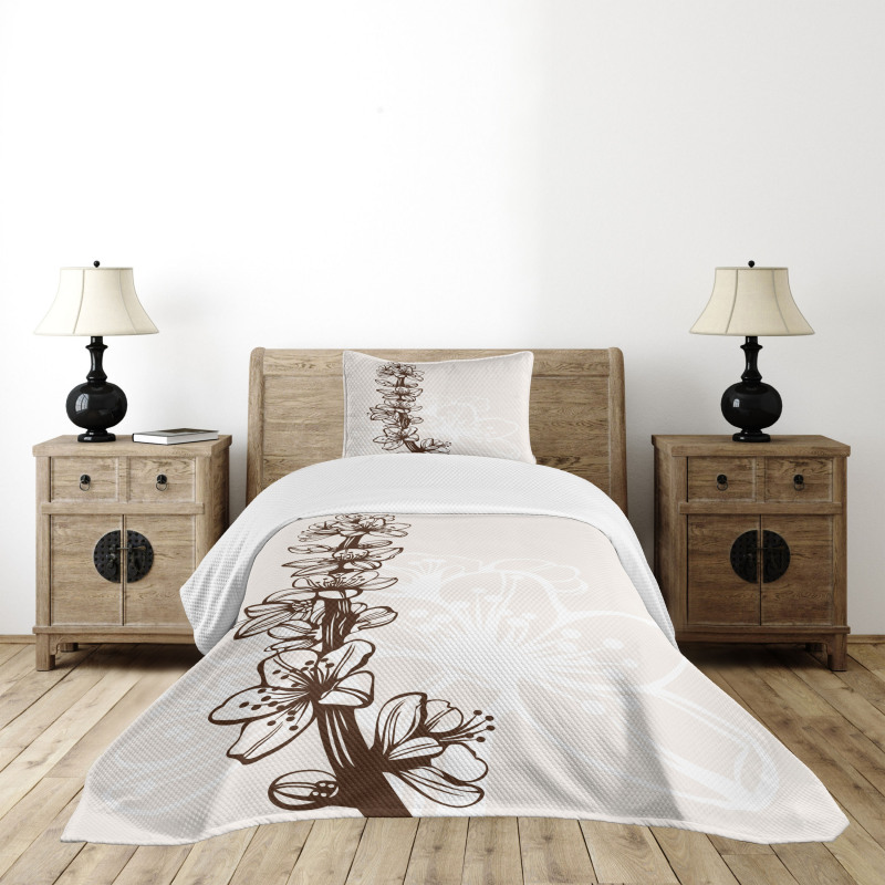 Hand Drawn Petals Bedspread Set