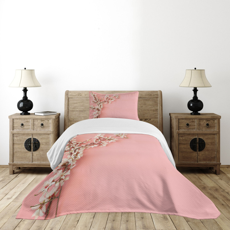 Tree on Pastel Pink Bedspread Set