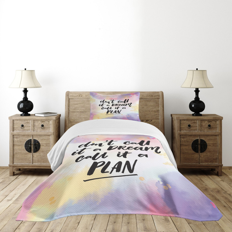 Hand-written Style Watercolor Bedspread Set