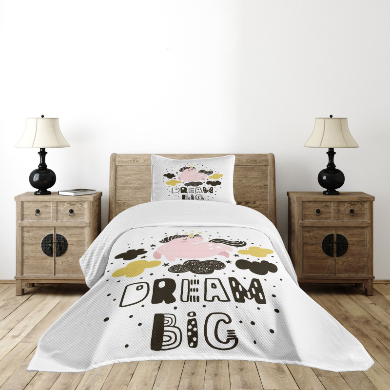 Unicorn in the Sky with Stars Bedspread Set