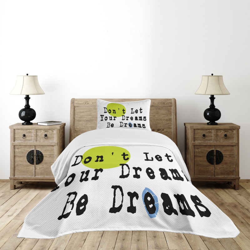 Message Typographic Pattern Bedspread Set