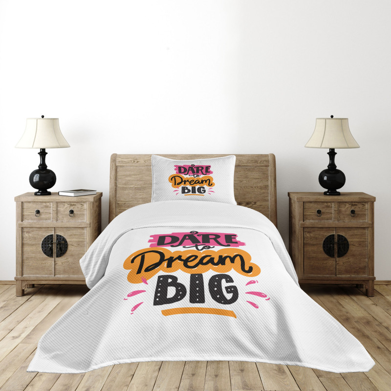 Positive Inspirational Words Bedspread Set