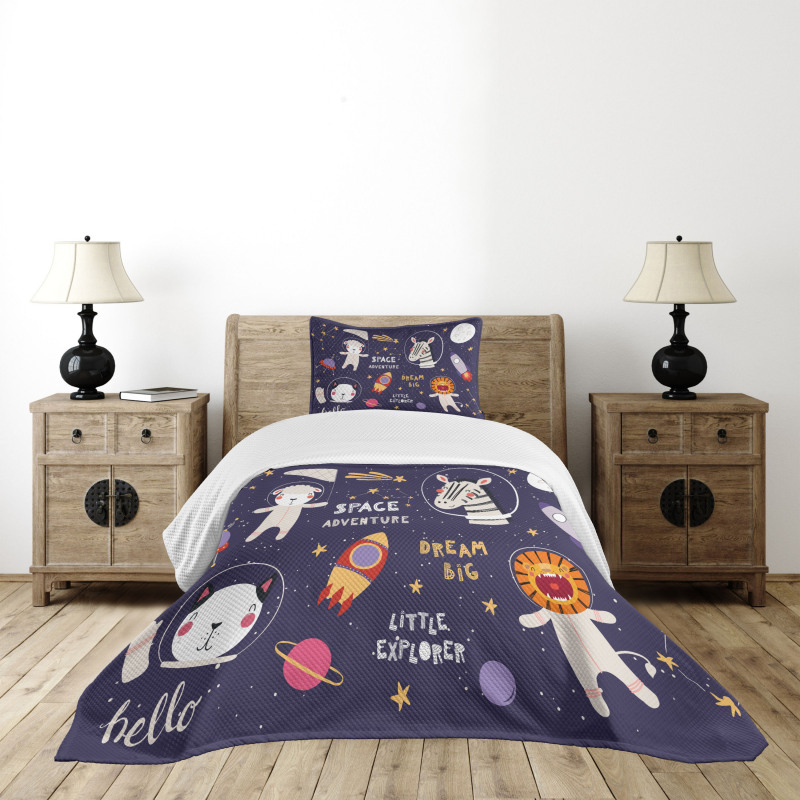 Animal Astronaut Bedspread Set