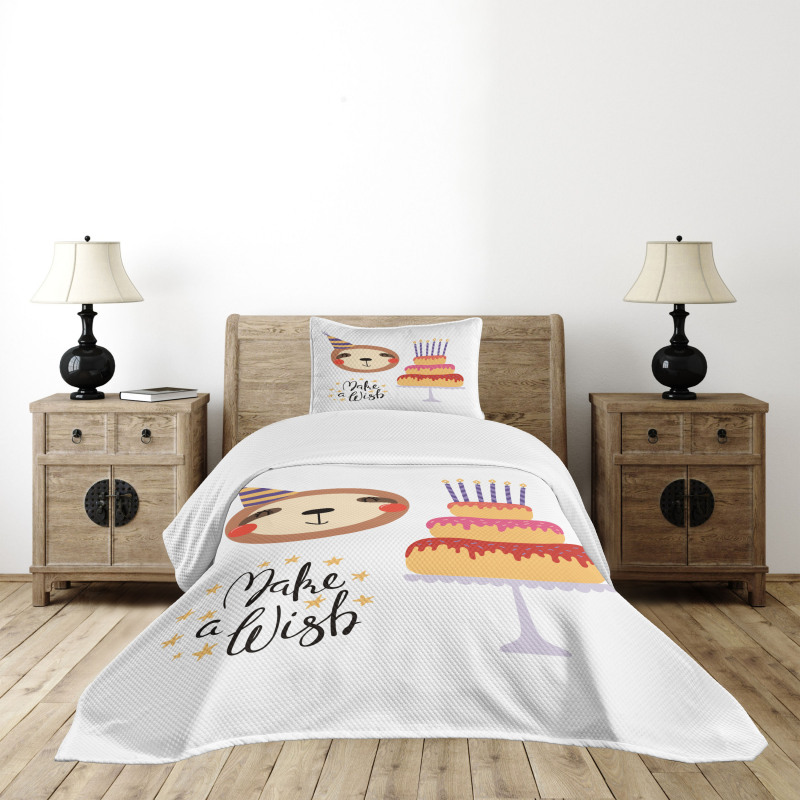 Birthday Cake Make a Wish Bedspread Set