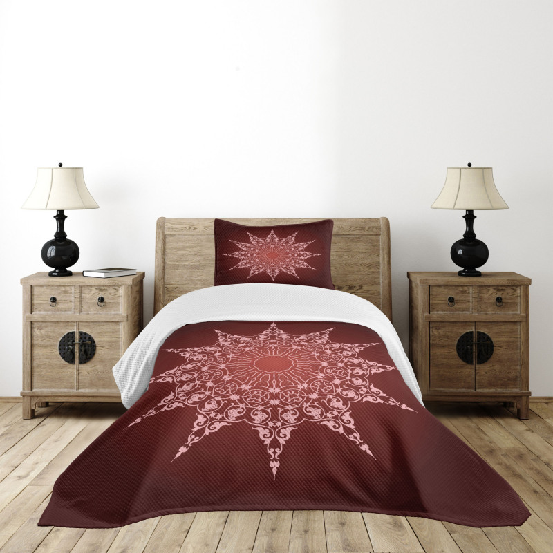 Ornamental Pattern Details Bedspread Set