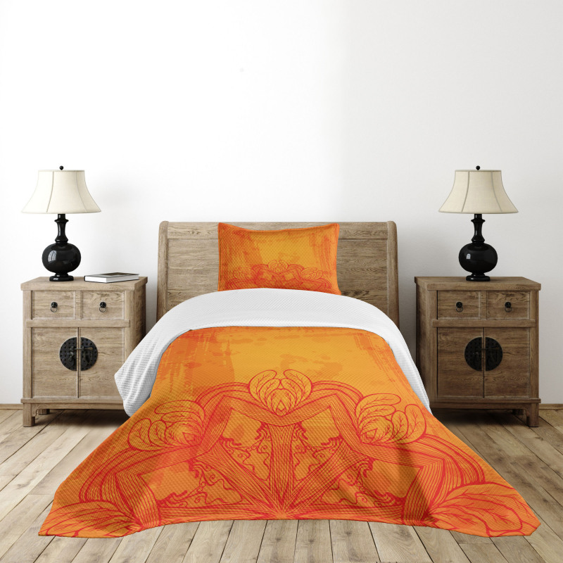 Feather Leaves Triangular Bedspread Set