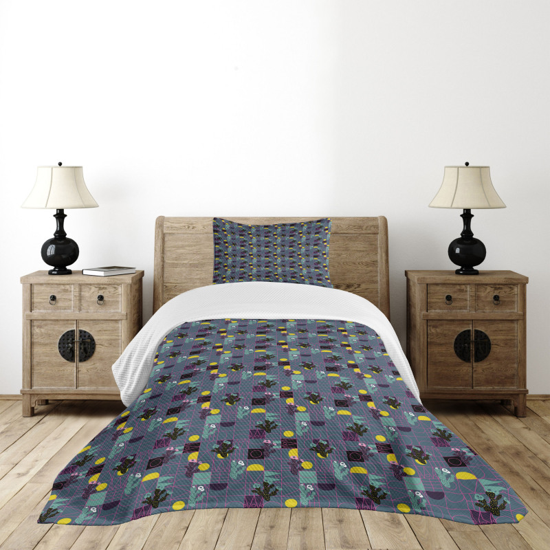 Cacti with Modern Theme Bedspread Set