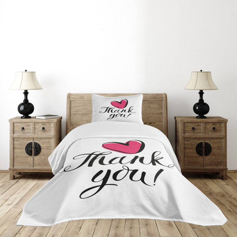 Heart in Bold Love Doodle Bedspread Set