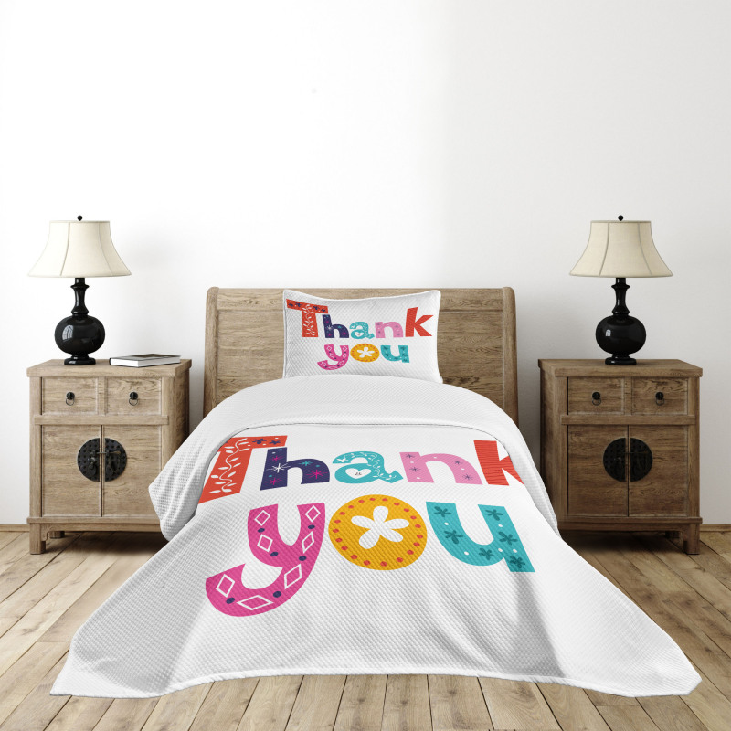 Floral Geometric Hearts Bedspread Set